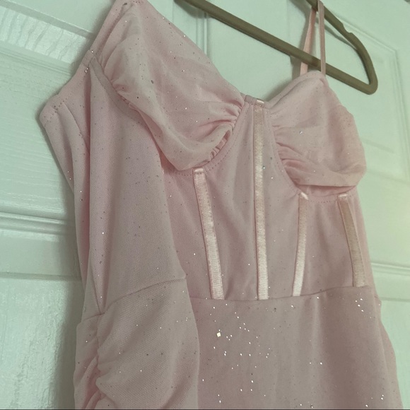 Pink Bodycon Mesh Bustier Cami Dress - Picture 7 of 8